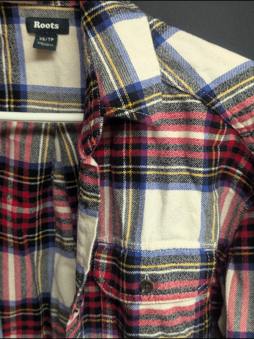 Roots Plaid Flannel Shacket Oversized Shirt Jacket XS - Picture 6 of 11